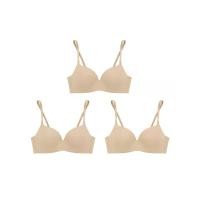 ราคา SABINA [แพ็ค 3 ชิ้น] เสื้อชั้นในไม่มีโครง ผู้หญิง Seamless Fit รุ่น Doomm Doomm - สีเนื้อเข้ม B32 (MKP1607460)