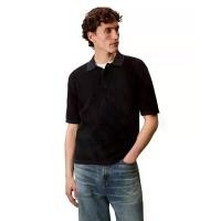 ราคา CALVIN KLEIN เสื้อสเวตเตอร์แขนสั้นผู้ชาย ทรง Regular สีดำ L (MKP2034946)