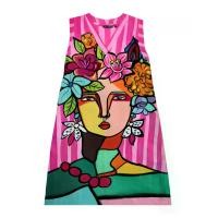 ราคา YODYOKO เดรสผู้หญิงแขนกุด - สีชมพู : ลายฟรีดา คาห์โล สวมมงกุฎดอกไม้และต่างหูสีขาว L (GRMKPPR000182048)