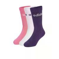 ราคา ADIDAS KIDS ถุงเท้าเด็กเล็กยูนิเซ็กส์ แบบยาวครึ่งแข้ง Linear แพ็ค 3 คู่ สีขาว KXL (CDS23475687)