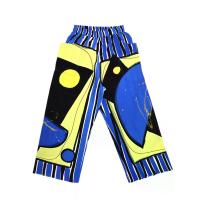 ราคา YODYOKO กางเกงลำลองขายาวผู้หญิง - สีน้ำเงิน : ลายแอปสแตรคสีน้ำเงินและสีดำบนพื้นหลังสีเหลือง Free Size (GRMKPPR000182065)