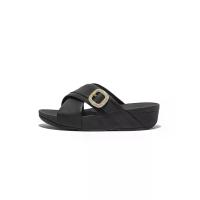 ราคา FitFlop™ รองเท้าแตะผู้หญิง LULU CRYSTAL-BUCKLE CROSS รุ่น HO1-001 สี BLACK 4 UK (MKP1676671)