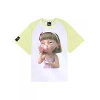 ราคา TSMLMAO เสื้อยืดทูโทนแขนสั้น สีขาวเหลืองเลมอน 46 (MKP2041270)
