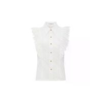 ราคา ASV (AW24) เสื้อเชิ้ตผู้หญิงแขนกุด คอปก แต่งระบาย ผ้าลูกไม้ สีขาว S (MKP1867461)