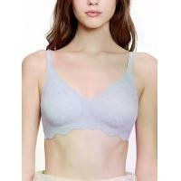 ราคา WACOAL เสื้อชั้นในผู้หญิง Smart Size Easy Lacy บราไร้โครง ลูกไม้ลายคลื่น สีฟ้า L (MKP2049113)