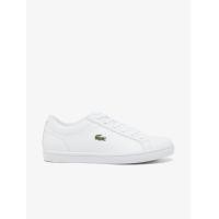ราคา LACOSTE รองเท้าผ้าใบผู้ชายลาคอสท์ รุ่น Straightset วัสดุหนัง สีขาว 6 UK (MKP1821547)