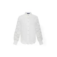 ราคา ASAVA ( AW24 )เสื้อเชิ้ตผู้หญิง แขนยาว กระดุมหน้า ผ้าลูกไม้ตาไก่ 3 มิติ สีขาว L (MKP1890286)