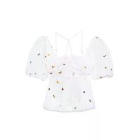 ราคา KLOSET (SS25) เสื้อแขนพองดีไซน์หวาน สำหรับผู้หญิง สีขาว M (GRMKPPR000184343)
