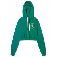 ราคา CASABLANCA เสื้อฮู้ดครอปผู้หญิง รุ่น WOMEN CASA WAY EMBROIDERED CROPPED HOODIE สี EVERGREEN LOOPBACK M (MKP2050577)