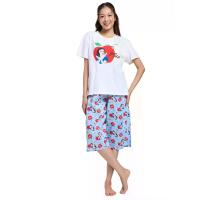 ราคา SWEET SENSATIONS ชุดนอนผู้หญิง เสื้อยืดแขนสัน + กางเกงขา 4 ส่วน พิมพ์ลาย Disney Snow White สีฟ้า S (GRCDS54525040031)