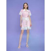 ราคา ASV (AW23) กระโปรงผู้หญิง ทรงเอ ชายลูกไม้ฉลุลาย สีชมพู S (GRMKPPR000144653)