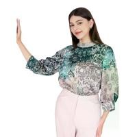 ราคา MIKIKO เสื้อเบลาส์ ผู้หญิง แขนยาว วินเทจ เขียว XL (GRMKPPR000168176)