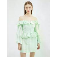 ราคา KLOSET (SS24)เสื้อเปิดไหล่แขนยาวพร้อมดีเทลลูกไม้ สำหรับผู้หญิง เขียว S (GRMKPPR000110761)