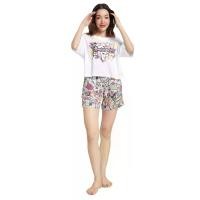 ราคา SANRIO ชุดนอนผู้หญิง เสื้อยืดแขนสั้น กางเกงขาสั้น Mix Character สีเทา M (GRCDS54624120397)