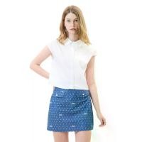 ราคา EP เสื้อเชิ้ตแขนกุดคอปกแต่งลูกไม้ ผู้หญิง สีขาว XL (MKP2052524)