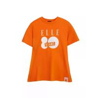 ราคา ELLE เสื้อยืดผู้หญิง แขนสั้น ทรงเบสิก ผ้าคอตตอน สกรีนลายกราฟิก รุ่น W3K720 - สีส้ม | ELLE 80 YEARS LIMITED EDITION L (MKP2054129)
