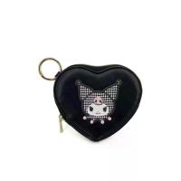 ราคา SANRIO กระเป๋าใส่เหรียญ ทรงหัวใจ Monotone Quilted Kuromi ไซส์ สีดำ (CDS23580367)