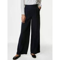 ราคา Marks & Spencer กางเกงขากว้างผู้หญิง Pleat Front สี Dark Navy 8 Short (CDS13085131)