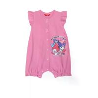 ราคา SANRIO ชุดจั๊มพ์สูทขาสั้นเด็กทารกผู้หญิง แขนสั้น My Melody & Kuromi สีชมพูบาร์บี้ 60 JP (CDS23593701)