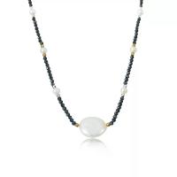 ราคา PEARL BIJOU สร้อยมุกน้ำจืดสีขาวร้อยด้วยลูกปัดหินสปิเนลสีดำ รุ่น NP 1 (MKP2056338)