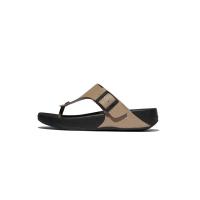 ราคา FitFlop™ รองเท้าแตะแบบหูหนีบผู้ชาย TRAKK BUCKLE EMBOSSED-LEATHER สี BROWN 7 UK (MKP2052202)