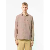 ราคา LACOSTE เสื้อเชิ้ตลาคอสท์ ลายตาราง ทรงพอดีตัว สีเบจ 43 (MKP1852645)