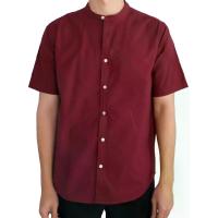 ราคา Era-won เสื้อเชิ้ตผู้ชายแขนสั้นรุ่น Oxford คอจีน สี Maroon XXL (MKP1948891)
