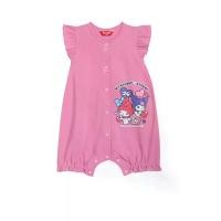 ราคา SANRIO ชุดจั๊มพ์สูทขาสั้นเด็กทารกผู้หญิง แขนสั้น My Melody & Kuromi สีชมพูบาร์บี้ 70 JP (CDS23593718)