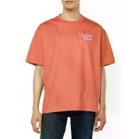 ราคา CALVIN KLEIN เสื้อยืดคอกลมแขนสั้นผู้ชาย ทรง Relaxed สีส้ม S (MKP2059394)