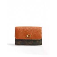 ราคา COACH กระเป๋าสตางค์รุ่น Essential Mini Trifold Wallet With Horse And Carriage Print สีดำ One Size (MKP2058763)