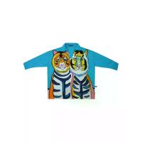 ราคา YODYOKO เสื้อเชิ้ตแขนยาวผู้หญิง - สีฟ้า : ลายเสือคู่บนพื้นฟ้าสดโครงเส้นเข้ม Free Size (MKP2063309)