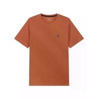 ราคา GIORDANO เสื้อยืดคอกลมแขนสั้นผู้ชาย Slim Cotton Embroidery Tee (Classic Man) สีส้ม Mango XL (MKP2063962)