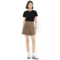 ราคา GIORDANO กางเกงกระโปรงผู้หญิง Online Exclusive Single-breasted Skorts สีกากี 26 EU (MKP2064154)