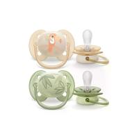 ราคา PHILIPS AVENT จุกนมหลอก รุ่น Ultra soft สำหรับเด็กอายุ 0-6 เดือน (แพ็คคู่) สีKhaki/Orange (CDS15554789)