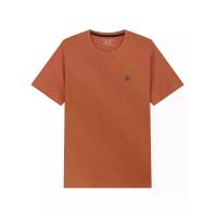 ราคา GIORDANO เสื้อยืดคอกลมแขนสั้นผู้ชาย Slim Cotton Embroidery Tee (Classic Man) สีส้ม Mango S (MKP2063984)