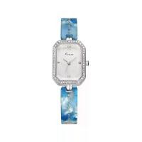 ราคา KIMIO นาฬิกาข้อมือผู้หญิง หน้าปัดล้อมเพชรทรงสี่เหลี่ยม สาย Acrylic Luxury รุ่น KW6008 สีฟ้า (MKP0572818)