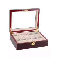 ราคา FANCYBOX ตู้นาฬิกาไม้ลามิเนต Luxury Design โชว์นาฬิกา สีแดงโอ๊คหรู ฝากระจกนาฬิกา ใส่นาฬิกา 10 เรือน สีแดง (MKP1871994)