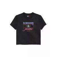 ราคา Tommy Jeans เสื้อยืดผู้หญิง สีดำ ทรง Regular S (MKP2055431)