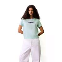 ราคา CALVIN KLEIN เสื้อยืดคอกลมแขนสั้นผู้หญิง ทรง Slim สีฟ้า S (MKP2059660)