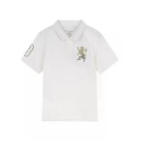 ราคา GIORDANO เสื้อโปโลแขนสั้นเด็กผู้ชาย Slim Pique Embroidery Bold Polo (3D Lion) สีขาว 110 (GRMKPPR000187167)
