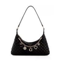 ราคา GUESS กระเป๋าผู้หญิง รุ่น EG867918 EVERLEE TOP ZIP SHOULDER BAG - สีดำ One Size (MKP2019416)