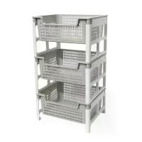 ราคา KASSA HOME ชั้นวางของพลาสติกอเนกประสงค์ 3 ชั้น KASSA HOME รุ่น API-1030-M ขนาด 40.7 x 32.7 x 72.5 ซม. สีเทา (MKP2086043)