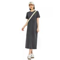 ราคา GIORDANO ชุดเดรสยาวผู้หญิง exposed seam split back dress สีเทา Blue Grey M (MKP2068578)