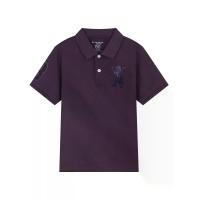 ราคา GIORDANO เสื้อโปโลแขนสั้นเด็กผู้ชาย Slim Pique Embroidery Bold Polo (3D Lion) สีแดง Berry 140 (MKP2068531)