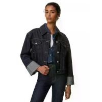 ราคา MARKS & SPENCER เสื้อแจ็คเก็ตผู้หญิง Denim Turn Up Cuff สี Dark Indigo 8 UK (CDS14948077)