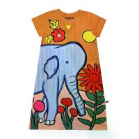 ราคา YODYOKO เดรสผู้หญิงแขนสั้น - สีน้ำตาล : ลายช้างฟ้าท่ามกลางทุ่งดอกไม้ใต้ตะวัน L (MKP2067787)