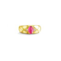 ราคา FINEJEWELTHAI แหวนผู้ชาย เงินแท้ ฝังทับทิมแท้ และเพชรสังเคราะห์ สีทอง 57 (MKP2091480)