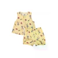ราคา Angel Baby ชุดนอนเด็กทารกผู้ชาย เสื้อป้ายแขนกุด + กางเกงขาสั้น พิมพ์ลาย Bugs Bunny สีเหลือง 60 JP (GRCDS54525040045)