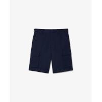 ราคา LACOSTE กางเกงขาสั้นผู้ชายลาคอสท์ ผ้าคอตตอนผสมลินินทวิล ทรงหลวม สีน้ำเงิน 4 (MKP2056488)