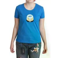 ราคา MOSCHINO เสื้อยืดผู้หญิงลายเก้าอี้ชายหาด 44 EU (MKP1939215)